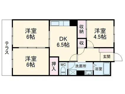 レジデンス中村(3DK/1階)の間取り写真