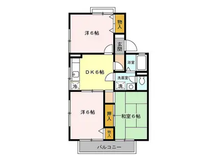 セジュールⅠ(3DK/1階)の間取り写真