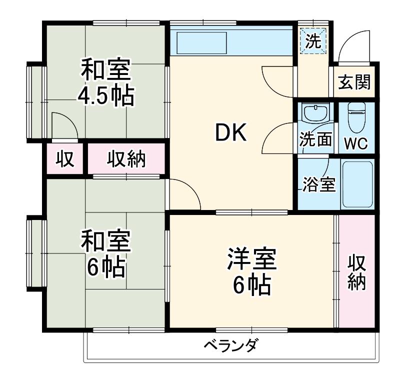 コーポウエタケ(3DK/1階)の間取り写真