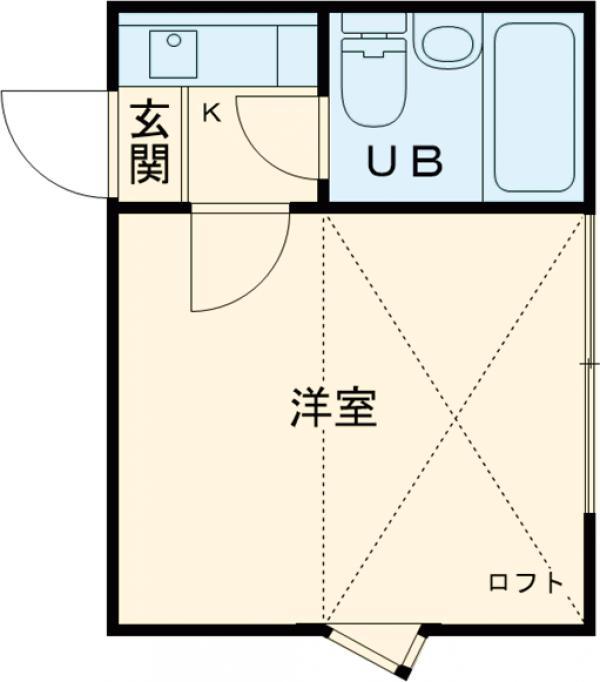 ジュネス上板橋Ⅱ(1K/2階)の間取り写真