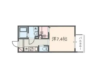 MELDIA新狭山Ⅱ(1K/3階)の間取り写真