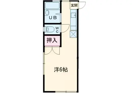 カーサ・エス(ワンルーム/2階)の間取り写真