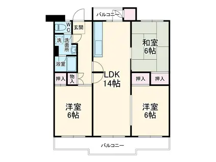 東浦和3号棟(3LDK/3階)の間取り写真