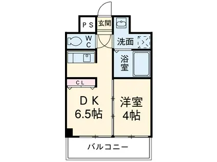 パラシオン千代田(1DK/3階)の間取り写真