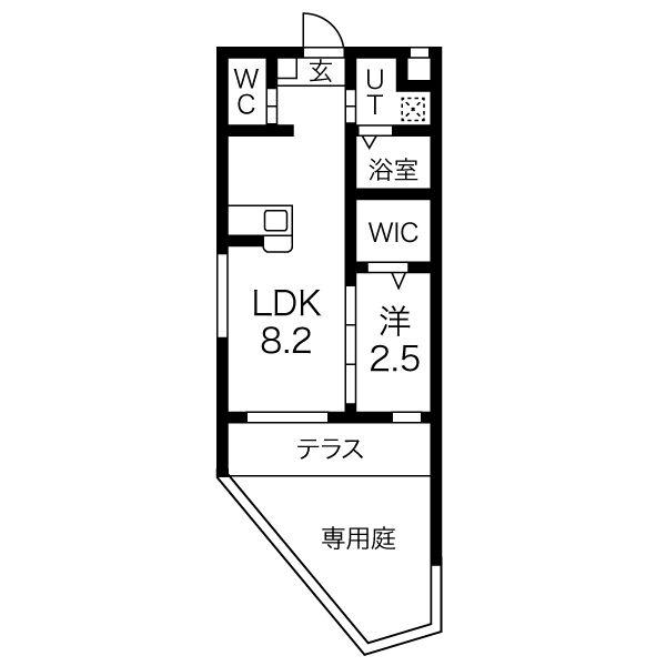 リアコート豊中IIサウス(1LDK/1階)の間取り写真