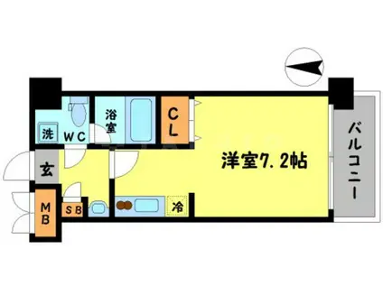 レオンコンフォート新梅田Ⅱ(1K/7階)の間取り写真