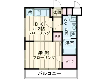 ヒラソル(1DK/2階)の間取り写真