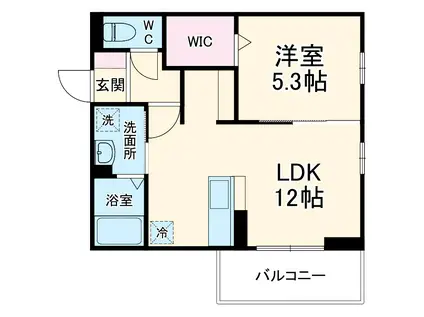 DーROOM清水新居Ⅱ(1LDK/3階)の間取り写真