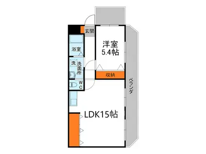 ドミール佐太(1LDK/8階)の間取り写真