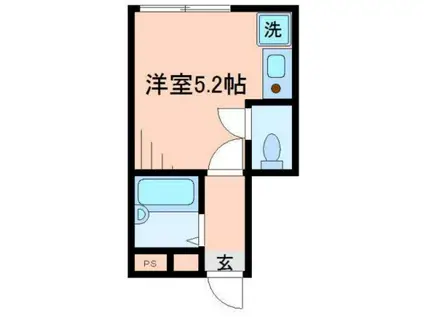 バーミープレイス桜上水3(ワンルーム/1階)の間取り写真