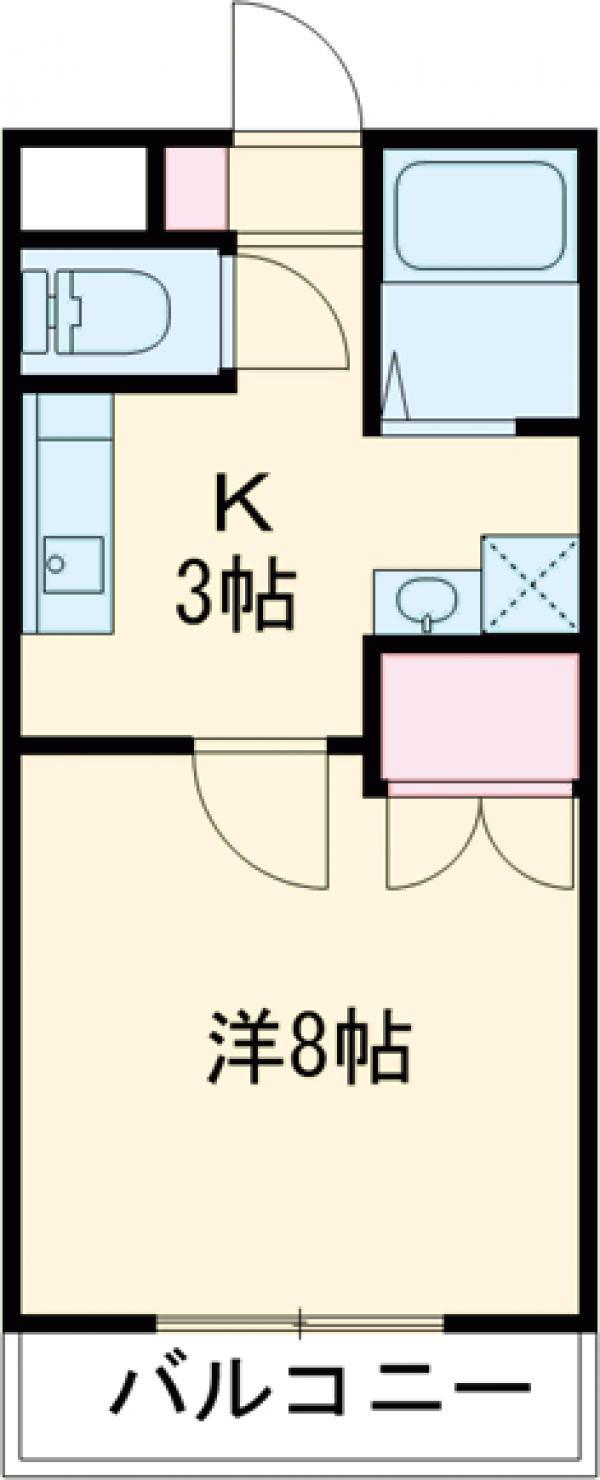 オカダハイツ2(1K/3階)の間取り写真