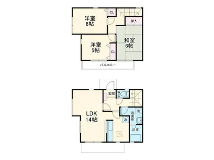 グリーンガーデン(3LDK/1階)の間取り写真