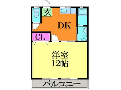 第1丸博ビル(1K/3階)の間取り写真