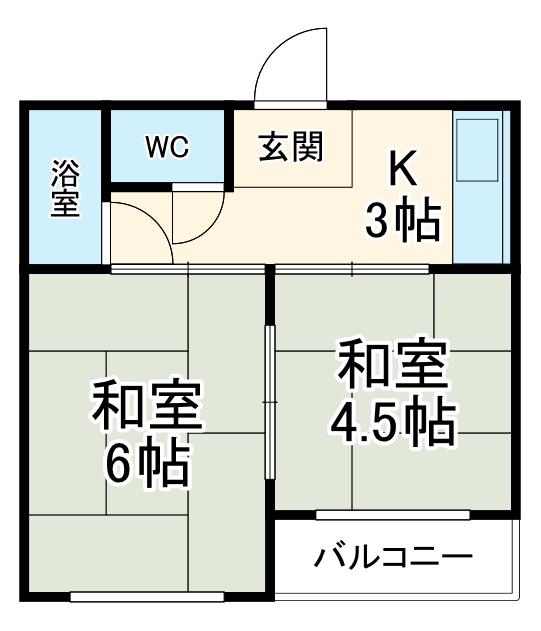 南陽ビル(2K/2階)の間取り写真