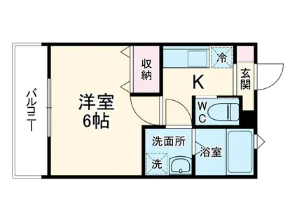 MELDIA岩槻Ⅴ(1K/1階)の間取り写真