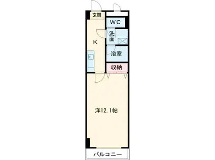 LOTUS MARSH元今泉(1K/6階)の間取り写真