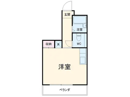 バーン万(ワンルーム/3階)の間取り写真