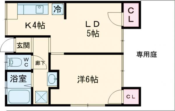 奈良線 JR藤森駅 徒歩2分 1階建 築57年(1LDK)の間取り写真