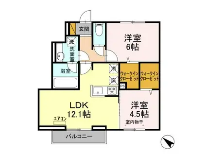 ソレアード(2LDK/1階)の間取り写真