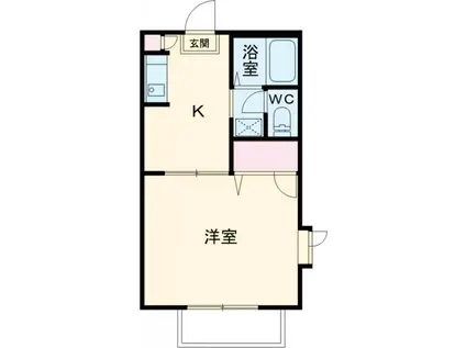 マリアージュE棟(1K/1階)の間取り写真