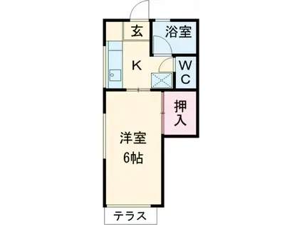 峰ハイツS(1K/1階)の間取り写真
