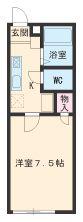 WING COURT(1K/1階)の間取り写真