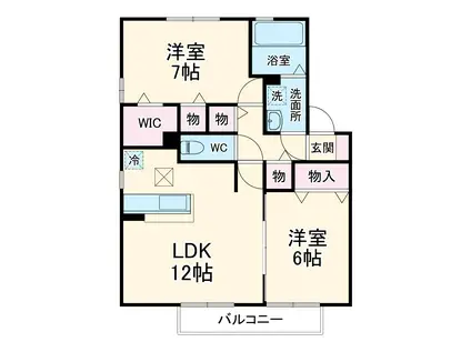 ラ・フィエスタ(2LDK/1階)の間取り写真