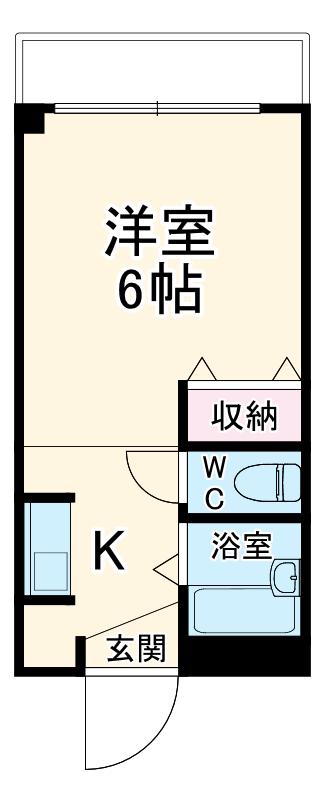 グリーンパレス村上(1K/2階)の間取り写真