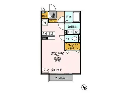 エテルナーレ(ワンルーム/2階)の間取り写真