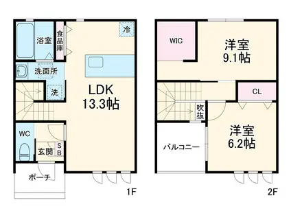 PARK MAISON(2LDK/1階)の間取り写真