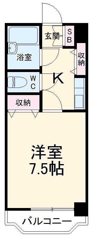 AD日暮(1K/7階)の間取り写真