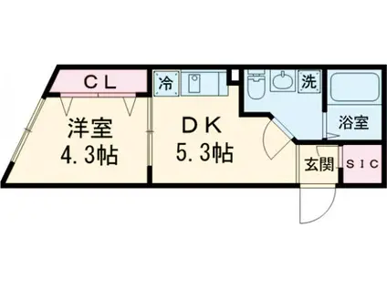 セレス八広(1DK/5階)の間取り写真