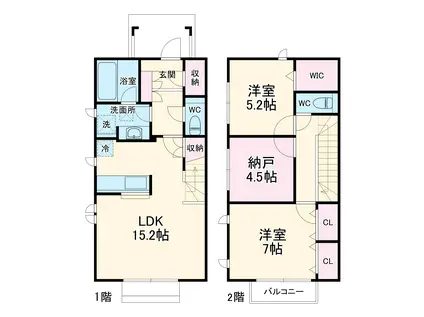 CouvertureⅢ(2SLDK)の間取り写真