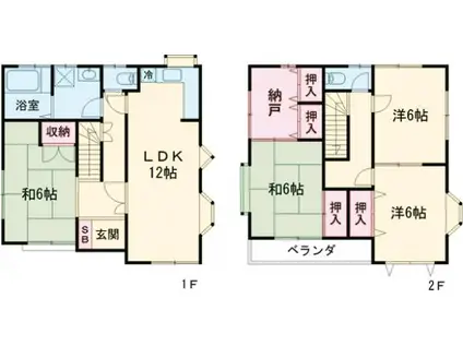 高崎線 深谷駅 徒歩16分 2階建 築36年(4LDK)の間取り写真