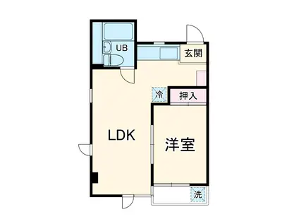 マリーエⅡ(1LDK/2階)の間取り写真