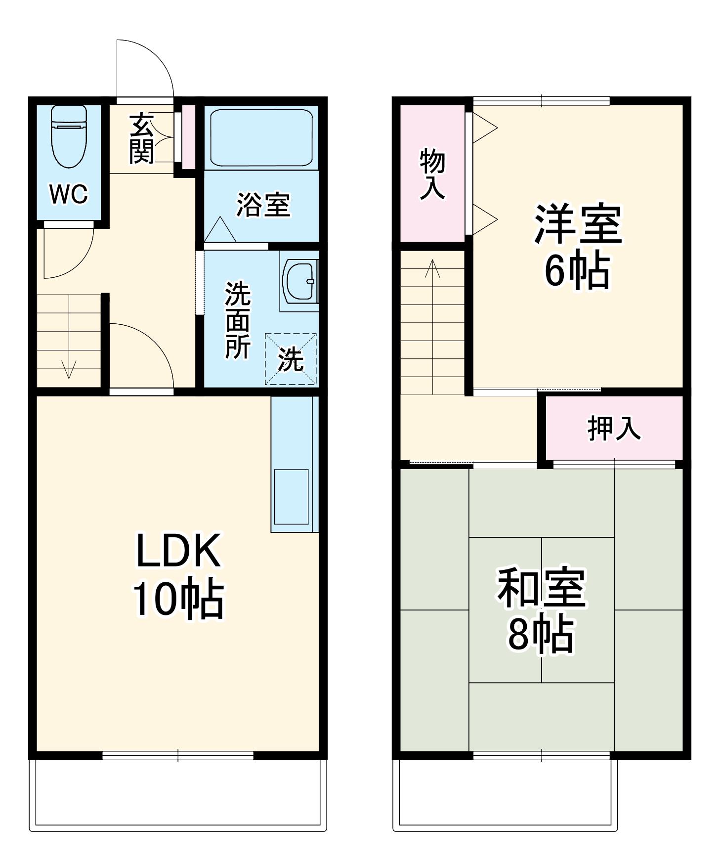 ドミール北国分(2LDK)の間取り写真