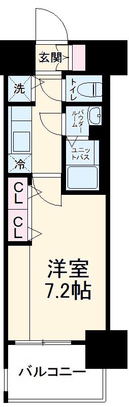 プレサンス名古屋グロウ(1K/9階)の間取り写真