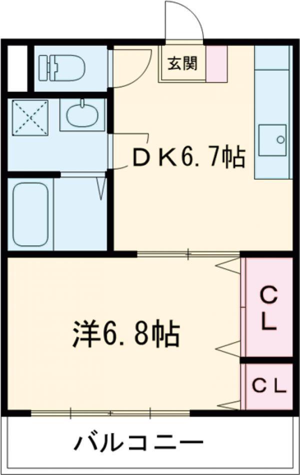 中山ハイツ(1DK/3階)の間取り写真