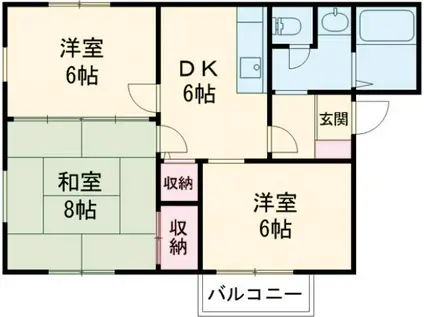 グリムハウス(3DK/2階)の間取り写真