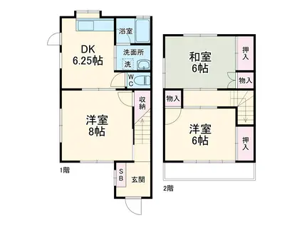 センチュリーハイム南柏A棟(3DK/1階)の間取り写真