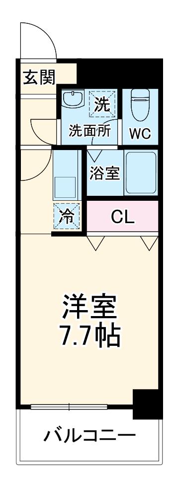 イデアーレ県立大学(ワンルーム/3階)の間取り写真