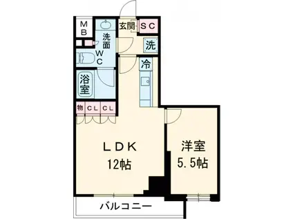ザ・パークハビオ東長崎(1LDK/6階)の間取り写真