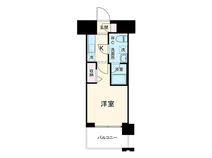 メインステージ横濱伊勢佐木Ⅱ(1K/11階)の間取り写真