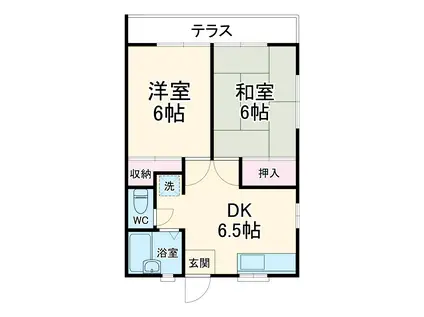 コーポラス羽沢(2DK/2階)の間取り写真