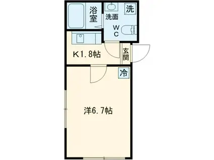 LARBRE(1K/1階)の間取り写真