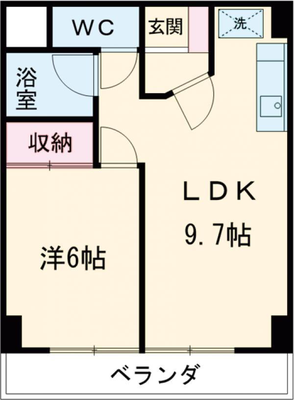 MMヒルズ(1DK/1階)の間取り写真