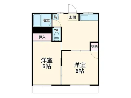 サンシャインハイツ(2DK/2階)の間取り写真