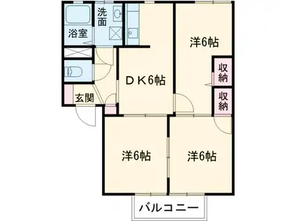 コスモリヴェール(3DK/2階)の間取り写真