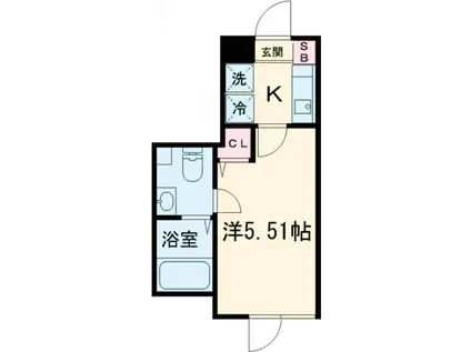 ブランノワール一之江(1K/3階)の間取り写真