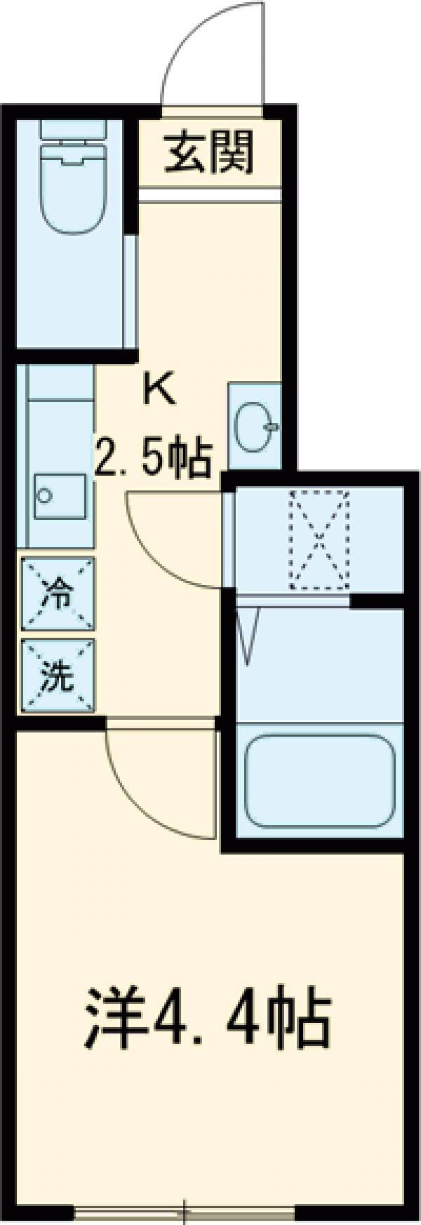 AMATERRACE馬込(1K/1階)の間取り写真